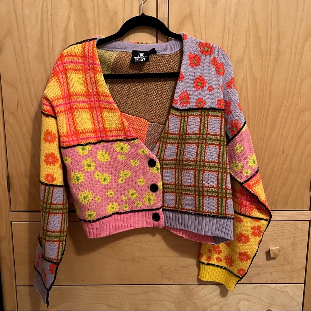 the ragged priest patchwork cardigan